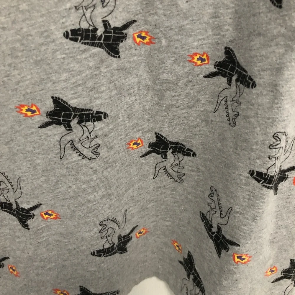 Hanna Andersson 120 boys sz 6 7 T-shirt Godzilla Spaceship Dino Cotton